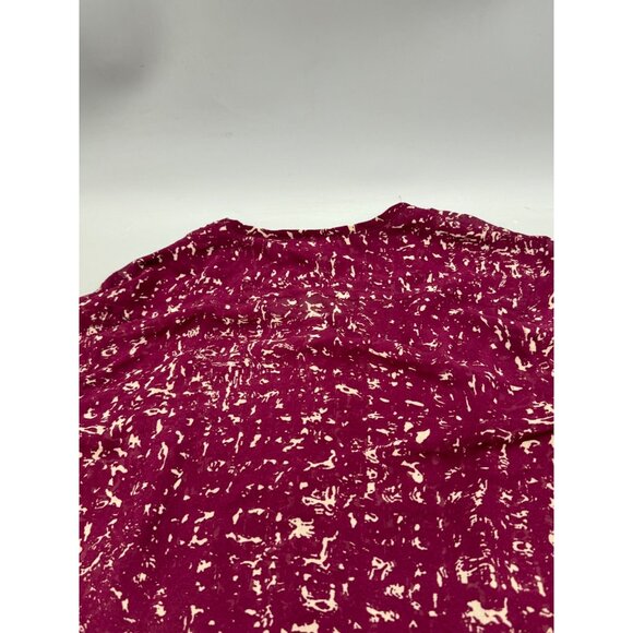 Converse One Star Long Sleeve Pintuck Button-Front Blouse M Purple Cream READ - Picture 9 of 9